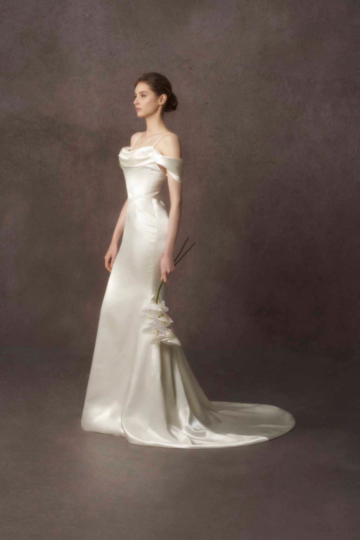 Luxury Charmeuse Silk Mermaid Wedding Dress
